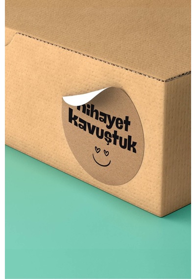 Nihayet Kavuştuk Kraft Sticker 3x3cm St2265 Çok Renkli