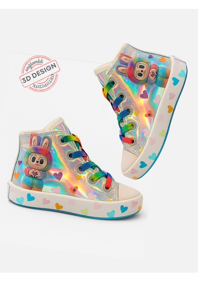 Casa Lb Fermuarlı Hologram Sneakers Gri