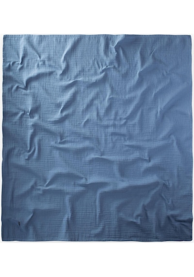 Cigit Nakışlı Müslin Battaniye 90x100 Cm İndigo Mavi Indigo