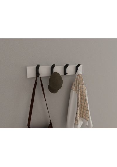 Hepsi3boyutlu Modern Duvar & Kapı Kanca Askılık - 4 Adet Siyah Kanca Askılık - Model No : 2 Siyah