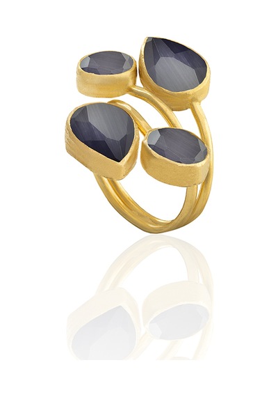 Kadir Jewellery 22 Ayar Altın Kaplama Zirkon Taşlı Kadın Vintage Yüzük Mor 46311395