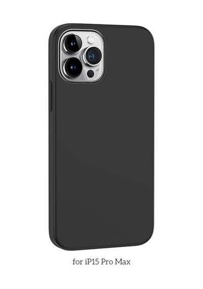 Hoco Pure Series Apple Uyumlu iPhone 15 Pro Manyetik Silikon Kılıf Siyah