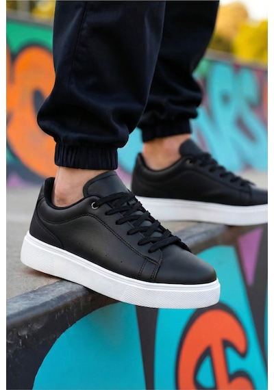 Günlük Erkek Sneaker Ayakkabı-205 Siyah - Beyaz