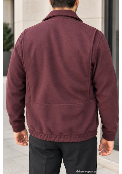 Polo State Erkek Regular Fit Kaşe Dokulu Düğmeli Ceket - Bordo