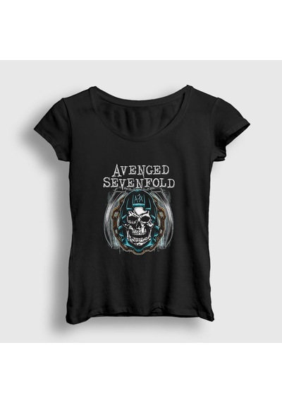 Presmono Kadın Chains Avenged Sevenfold T-shirt Siyah