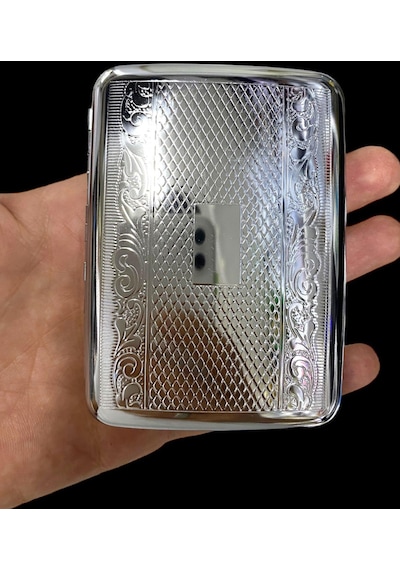 Metal Sigara Tabakası Gümüş Renk 109229