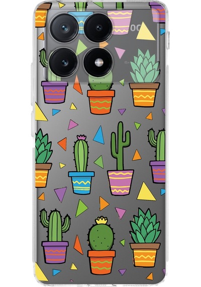 Xiaomi Poco X6 Pro İle Uyumlu Water Color 4 Baskılı Kamera Korumalı Şeffaf Kılıf Şeffaf