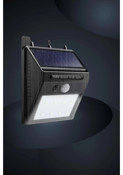 Bahçe Aydınlatma Sensörlü Güneş Enerjili Duvar Lambası 40 Led Işık Sarı