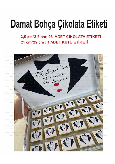 Damat Bohçası Madlen Çikolata Ve Kutu Etiketi Kutu Dahil Değildir
