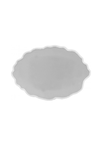 Epoksi Silikon Kalıp Yerli Nişan Ve Söz Tepsi Kalıp Oval Düzensiz Dalgalı 20x30 Cm Şeffaf