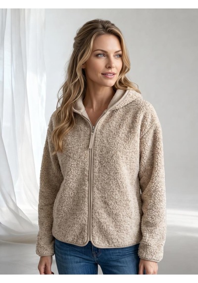 Nealirsanall.com Kadın Kapüşonlu Fermuarlı Pelüş Polar Ceket - Yumuşak Dokulu Teddy Ceket Bej Nealirsanall.com Kadın Kapüşonlu Fermuarlı Pelüş Polar Ceket - Yumuşak Dokulu Teddy Ceket Bej