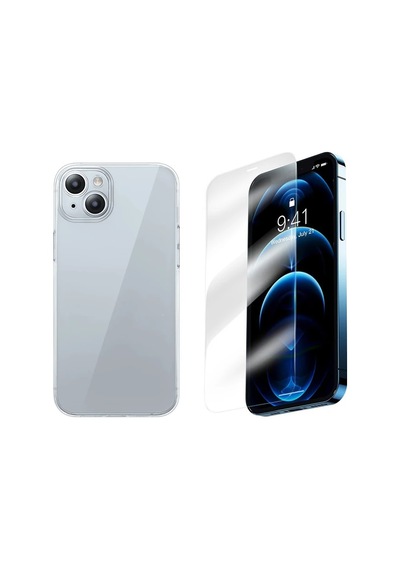 Baseus Apple İphone Uyumlu 15 Corning Serisi Silikon Kılıf + Tempered Ekran Koruyucu Set- 5775