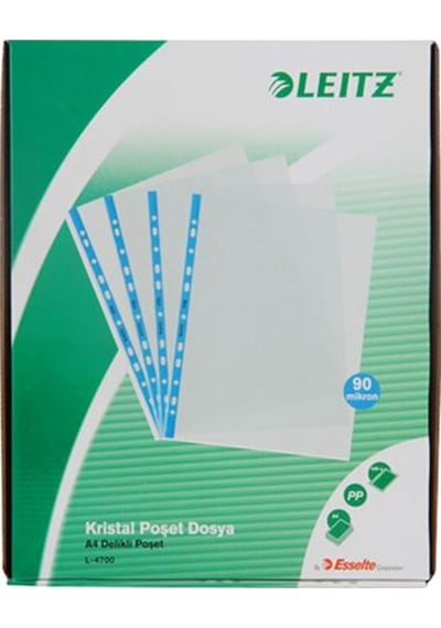 Leitz Kristal Poşet Dosya Mavi 90 Micron L-4700t