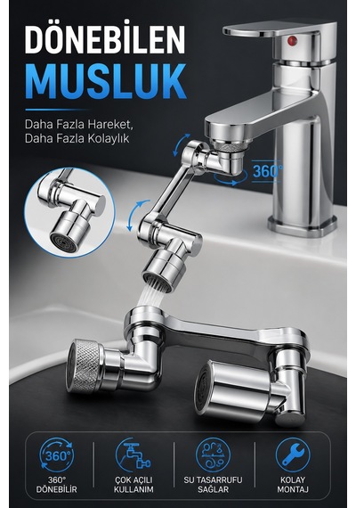 Dönebilen Musluk Özel Su Akış Tasarımı - Lisinya Çok Renkli