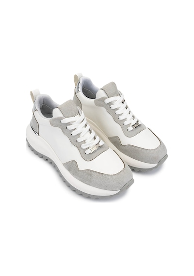 Tamer Tanca Kadın Suni Deri Beyaz/gri/lame Sneakers & Spor Ayakkabı 1009 2220 Bn Ayk Sk25-26 Byz/grı Suet/lame Beyaz