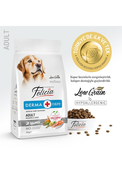 Felicia Düşük Tahıllı Somonlu Yetişkin Köpek Maması 3 KG
