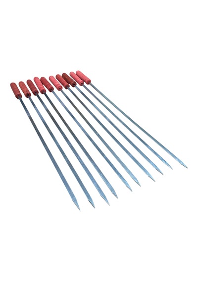 Mobilreyon- 10 Adet Ahşap Saplı Tavuk Kanat Şişi-kuşbaşı Sebze Domates Şiş-boy 55 Cm-en-7mm
