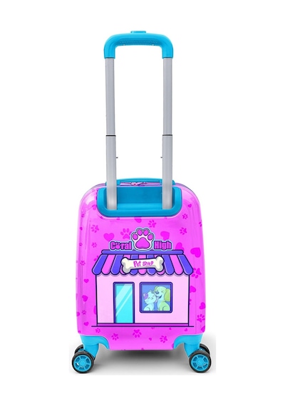 Coral High Kids Kedi Köpek Desenli Çocuk Valizi 16776 Pembe - Mavi
