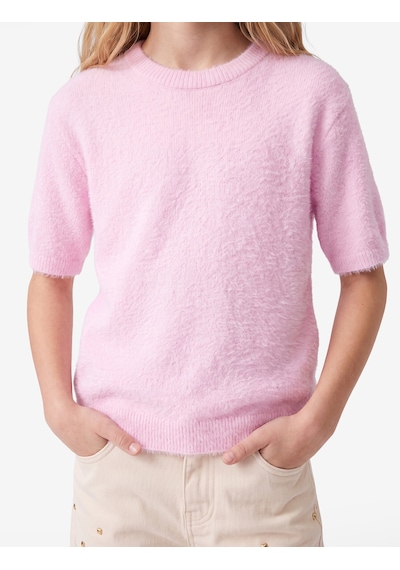 Koton Kısa Kollu Bisiklet Yaka Basic Triko Kazak Pembe 6wkg90108ht Gül