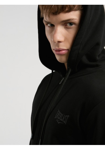 Everlast Ever Essentials Regular Siyah Erkek Kapüşonlu Full Zip Sweatshirt Siyah