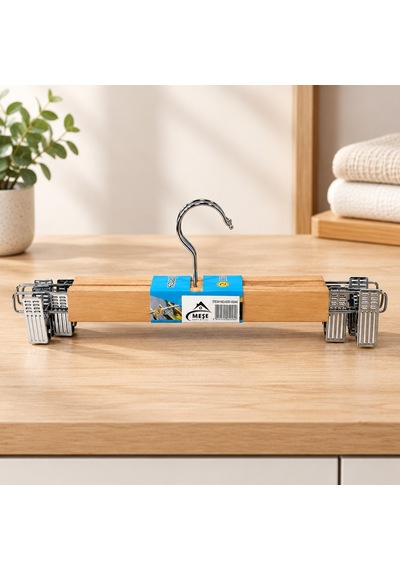 Ahşap Mandallı Etek Askısı 33 Cm Renkli