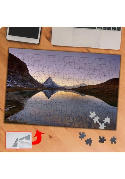 Suya Yansıyan Dağ Manzarası 240 Parça Puzzle Yapboz Tablo-p114