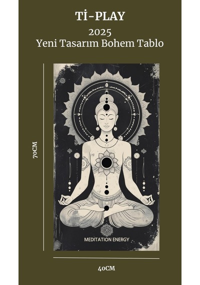 Bohem Tablo Meditasyon Enerjisi Spiritüel Tek Renkli Vintage Bohem Duvar Sanatı Çerçevesiz Poster