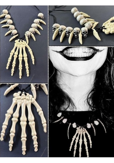 Halloween Temalı Kurukafa Kemik Kolye