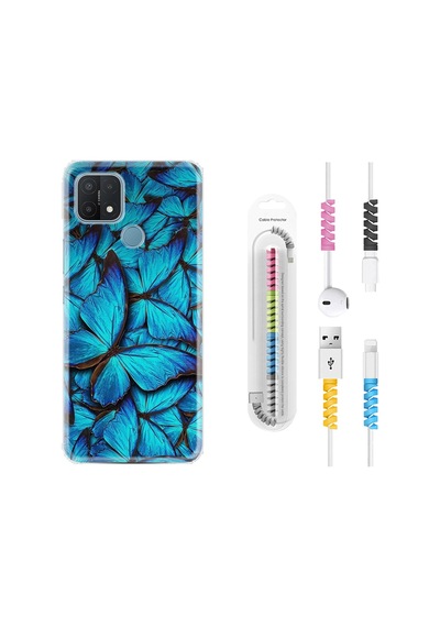 Oppo A15S Kılıf Kablo Koruyuculu Owl 1351