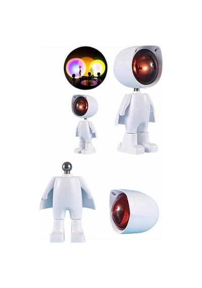 Northcity Astronot Gün Batımı Projektör Led Işıklı Güneş Lambası - 5w Usb Şarjlı Ev Dekorasyonu