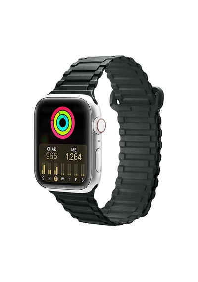 Dux Ducis Apple Watch Uyumlu 42/44/45mm İçin Manyetik Armor Silikon Kordon Kayış- 5775