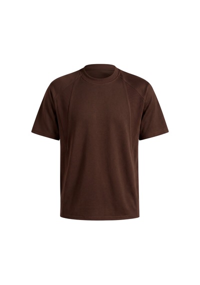 Genius Store Erkek Tişört Basic Bisiklet Yaka Tişört Rahat Kesim Dökümlü Günlük Spor Tshirt Kahverengi