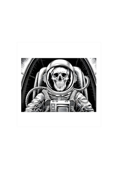 Astronot Ve Gizemli Yolculuk Desenli Mdf Tablo