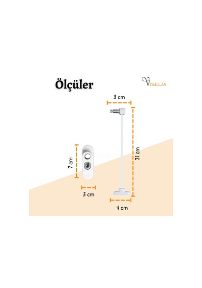 Açık Kahve Pencere Kilidi 3 Adet Halatlı Çocuk Güvenlik Emniyet H