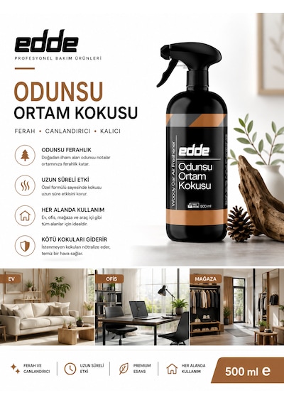 Edde Odunsu Araba Araç Oto Ortam Kokusu Araç Içi Kokuları Oto Parfümü 500 Ml Oto Detailing