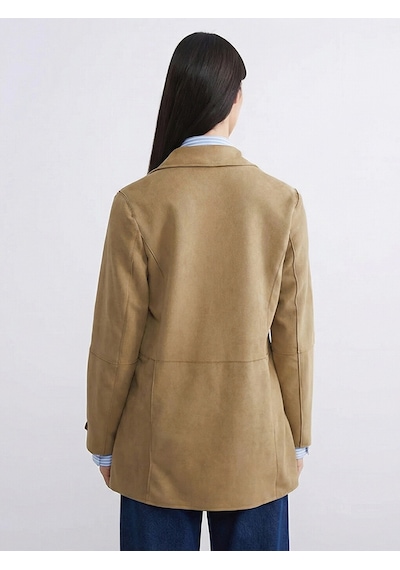 Lcw Modest Haki Kadın Süet Blazer Ceket
