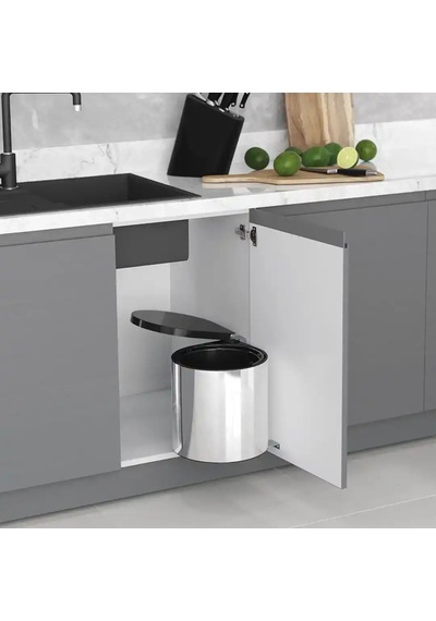 Starax 40 Cm Çöp Kovası Paslanmaz Otomatik Kapak 10 Litre S-2253-ss