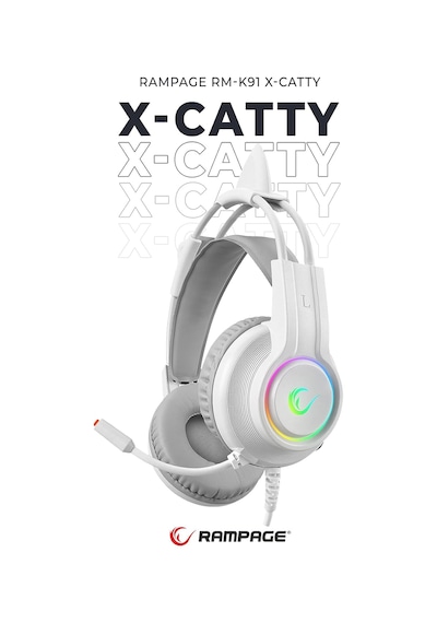 Rm-k91 X-catty Beyaz Usb 7.1 Version Rgb Gaming Oyuncu Mikrofonlu Kulaklık