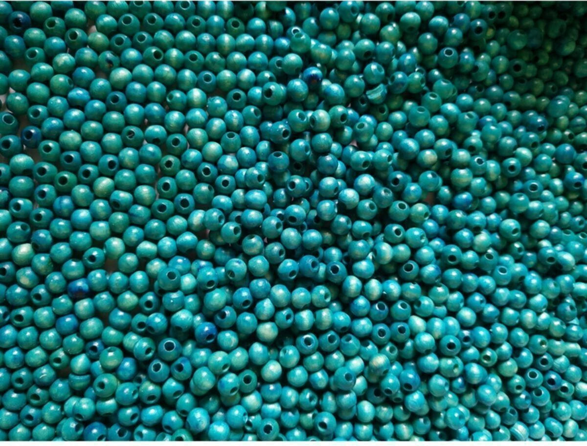 Ahşap Boncuk 6 Mm 80 Gr 720 Adet Turkuaz