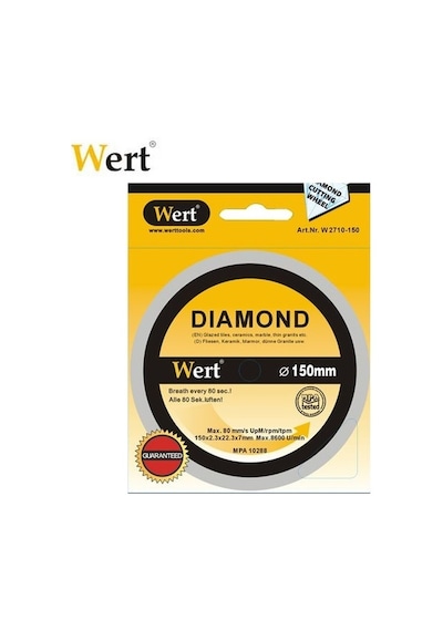 Wert 2710-150 Seramik-fayans Elmas Testere 150 MM