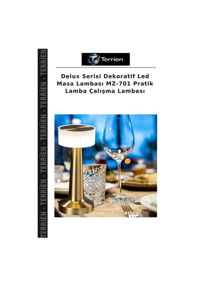 Delux Serisi Dekoratif Led Masa Lambası Mz-701 Pratik Lamba Çalışma Lambası Gold