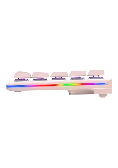 Rampage Rebel Pembe Low Profile Red Swıtch Mekanik Gaming Oyuncu Klavye Us Layout Rainbow