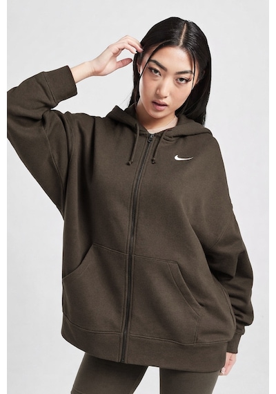 Nike Sportswear Essentials Oversize Fleece Full Zip Hoodie Kadın Oversize Kapüşonlu Sweatshirt Kahverengi Kahverengi Nike Sportswear Essentials Oversize Fleece Full Zip Hoodie Kadın Oversize Kapüşonlu Sweatshirt Kahverengi Kahverengi