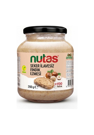 Nutas Şeker İlavesiz Fındık Ezmesi 260g
