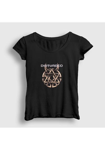 Presmono Kadın Believe Disturbed T-shirt Siyah