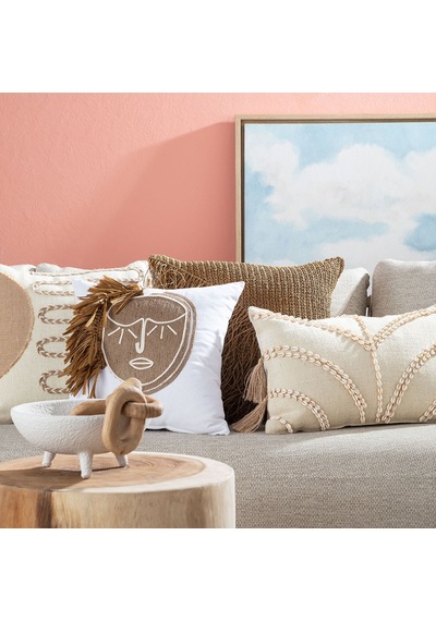 Mudo Home Vera Mono Kırlent Naturel 45x45 Bej
