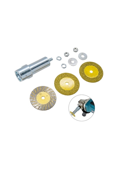 6539 Taş Motoruna Takılabilir Mini Disk Aparatı Cam Fayans Seramik Kesici Diskli