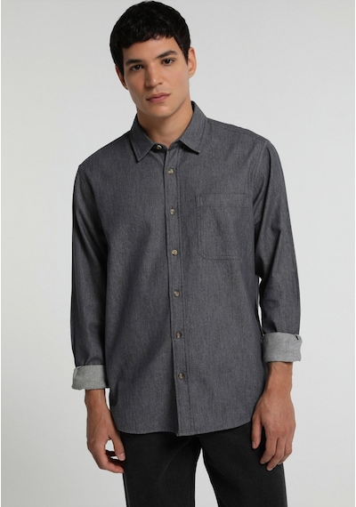 Colin's Colins Regular Fit Shirt Neck Düz Erkek Antrasit Uzun Kol Gömlek Cl1077547 Q1.v1 Ant