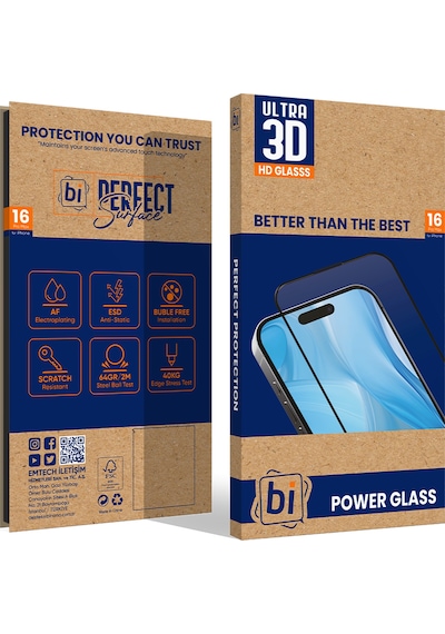 Bi 3d Power Glass Apple Uyumlu   iPhone 16 Pro Max Ekran Koruyucu