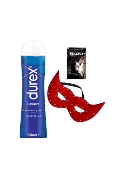 Durex Hisset Pürüzsüz Hazlar 50 Ml Jel + Kırmızı Deri Göz Maskesi + Hediye